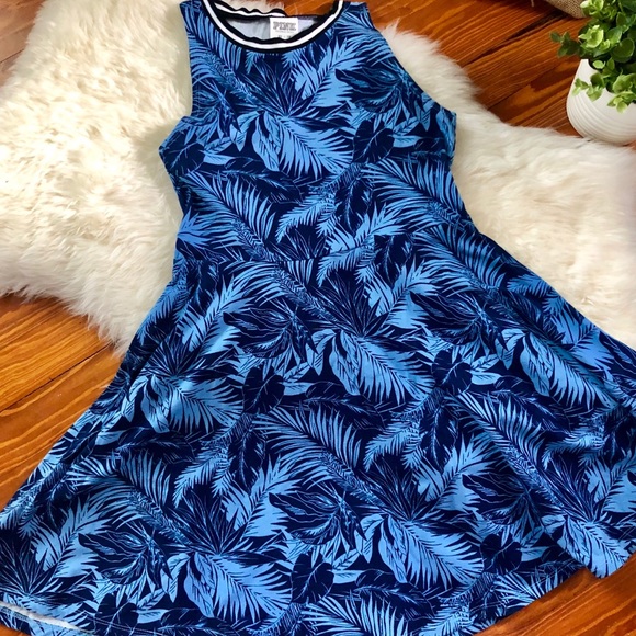 PINK Victoria's Secret Dresses & Skirts - VS Pink Blue Tropical Pattern Skater Dress